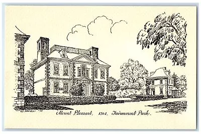 C1940's Mount Pleasant Fairmount Sketch Philadelphia Pennsylvania PA Postcard • $14.98