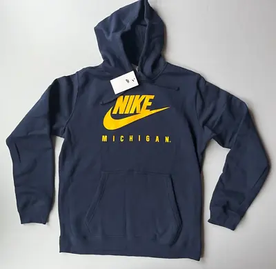 University Of Michigan Nike Mens Sz L NEW NWT Hoodie Sweatshirt UM Wolverines • $51.49