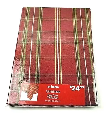 At Home Holiday Christmas Fabric Plaid Metallic Tablecloth 60 X 84  • $22.95
