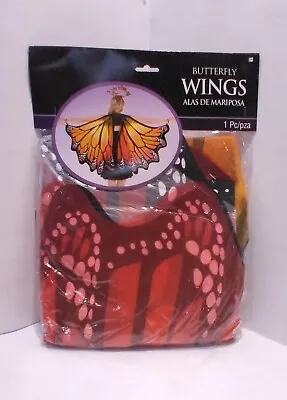 MONARCH BUTTERFLY WINGS Halloween Costume Accessory Multi Color Orange - NEW! • $14.99