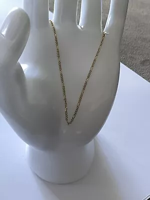 9ct Yellow Gold Necklace FIGARO Chain • $130
