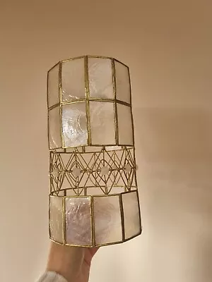 Lampshade Capiz Shell Vintage Retro Light Shade Cylinder Ceiling Hall Landing  • £12.99