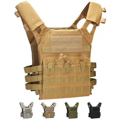 Military Tactical Vest JPC Airsoft Molle Combat Plate Carrier Paintball Hunting • $32.45