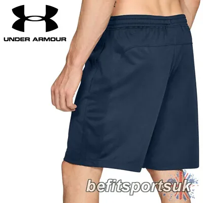 Under Armour Long Gym Shorts Mens Mk1 9   Dri Training Running Crossfit Blue • £18.95