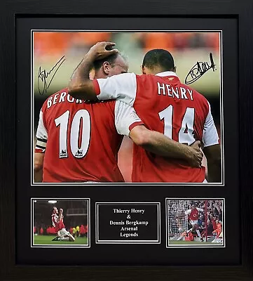Framed Rare Thierry Henry & Dennis Bergkamp Dual Signed Arsenal Photo See Proof • £349.99