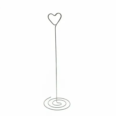 Silver Heart Shaped Swirl Wedding Table Number Holder Pack Of 12 - XTNHHH-12 • £12.99