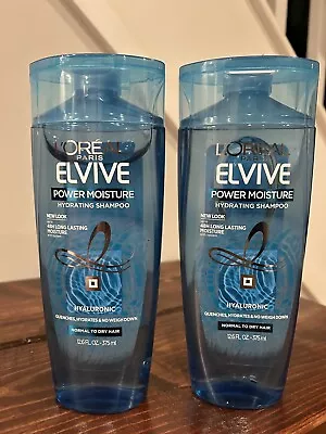 2 L'Oreal Elvive Power Moisture Hydrating Shampoo Normal To Dry Hair 12.6 Oz.  • $22.99