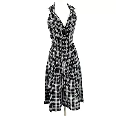 New Vanessa Mooney Cassie Jumper Womens M Black White Plaid • $100