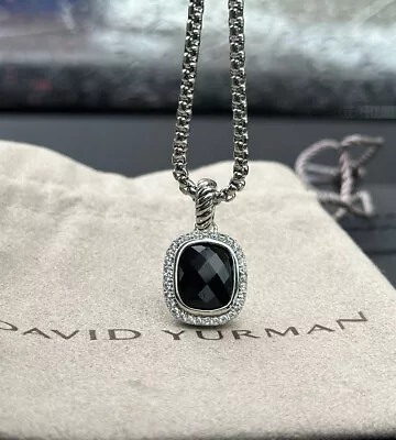 David Yurman Noblesse Black Onyx Pendant Diamond Ladies 925 Silver Necklace • $235