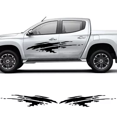 For Mitsubishi Triton Scratch Vinyl Decal Graphics Kit Car Door Sticker 2pcs • $50.60