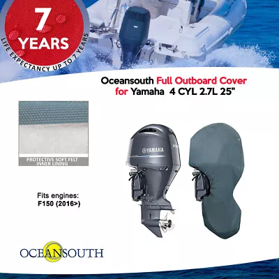 Oceansouth Outboard Storage Full Cover For Yamaha 4CYL 2.7L 150HP 25  Leg • $113.52
