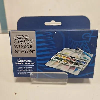 £12.95 • Buy Winsor & Newton Cotman Water Colours Pocket Plus 12 Half Pans Brand New