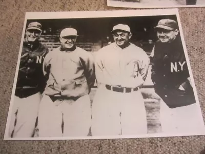 Ty Cobb Babe Ruth Lou Gehrig Eddie Collins  Baseball HOFers 11x14 B&W Photo • $9.99