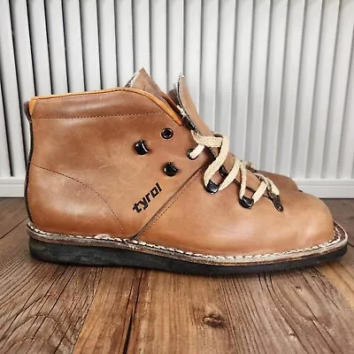 VTG Tyrol Wedel-Sohle Mountaineering Boots Mens Sz 9* Brown Leather Double Lace • $59