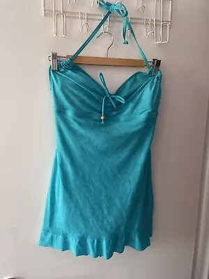 NWT Mainstream Blue Turquoise Halter Swimdress 16 • $30