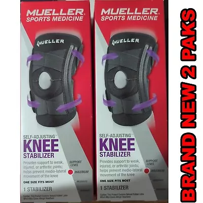 Mueller Sports Medicine Self Adjusting KNEE STABILIZER Brace Support 1 Sz 2PK BK • $20