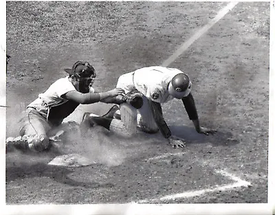 1968 Baseball  Wire PhotoChicago Cubs Don Kessinger Scores Winning Run Vs. Mets • $24.99