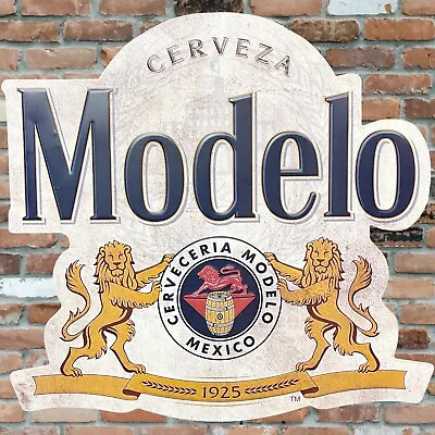 Modelo Cerveza Embossed & Shaped Metal Sign Beer Bar Man Cave Game Room Decor • $32.99