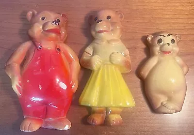 VTG Original Chalkware The Three Bears Nursery Wall Hanging Retro Set Kitschy • $22