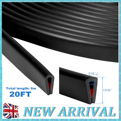 20FT Rubber U Channel Edging Trim  Sheet Metal Glasses Edge Protector Seal Strip • £12.94