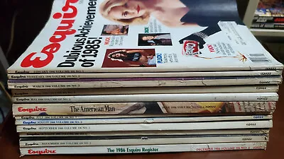 Lot Of 12 Esquire Complete 1986 American Men's Magazines Marilyn Monroe Madonna • $49.50