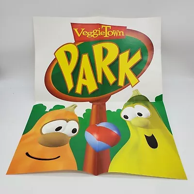 Factory Vintage VeggieTales VeggieTown Park Poster Rare 22  X 16  Education • $21.56