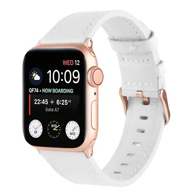 $20.90 • Buy For Apple Watch Series 7 6 5 4 SE Lychee Leather 45 41 42 38mm Strap IWatch Band