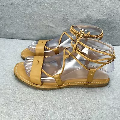 Madewell Women’s Gladiator Long Ankle Strappy Tie Leather Sandal 6.5 Brown • $26.99