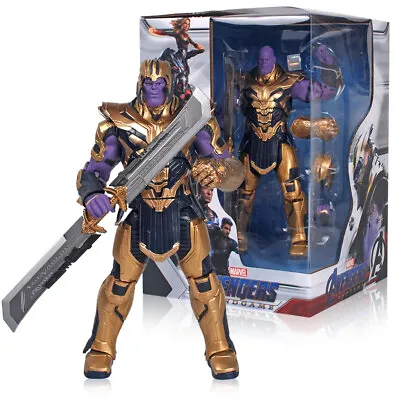 Marvel Avengers Endgame Armor Thanos Figure Toys With Sword Movable New 20cm • £41.99