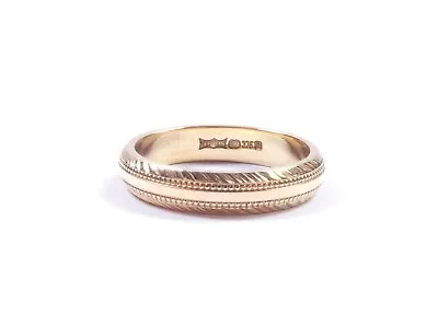 9ct Gold Patterned Wedding Band Ring Yellow Gold S Bros  • £160