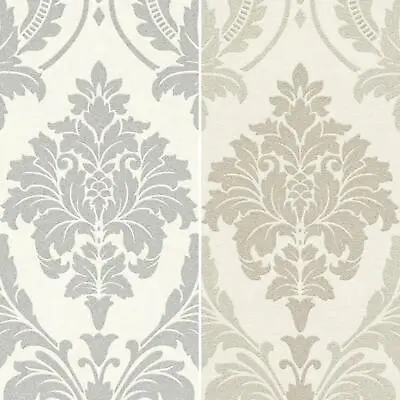  Rasch Glitter Damask Wallpaper Glamorous Textured Paste The Wall Blown Vinyl • £13.99