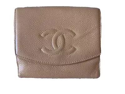 Authentic CHANEL Tri Food Wallet Beige • $198