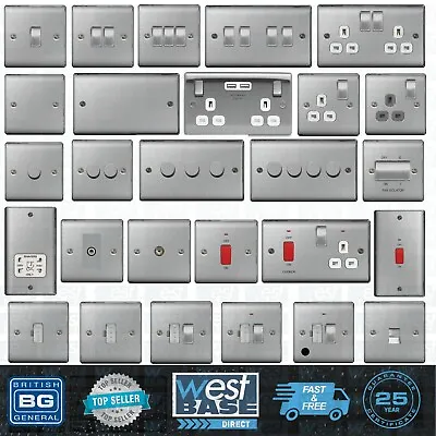 £11.95 • Buy BG NEXUS METAL BRUSHED STEEL Switches Sockets Decorative Light ALL Inserts + USB