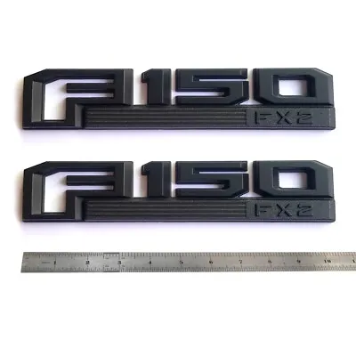 2x OEM Black F150 Fx2 Emblem Fender Badge 3D Logo W For F-150 Genuine Parts • $29.05