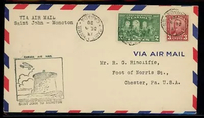 1929 St. John To Monton Canada Air Mail • $10