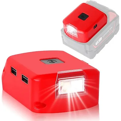 18V Battery Adapter For Milwaukee M18 2X-USB Charger 12V DC Port LED Work Light • $15.98