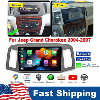 For Jeep Grand Cherokee 2004-2007 Android 13.0 Wifi Carplay Car Radio Gps Stereo • $148