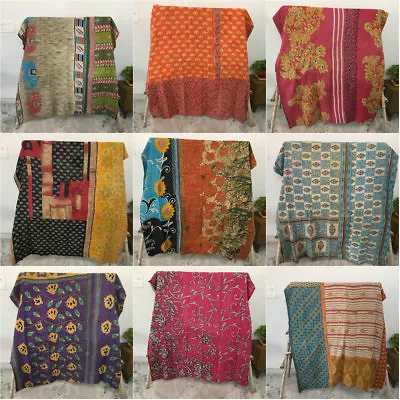 Vintage Kantha Quilt Bedding Throw Bedspread Blanket Gudari Ralli Wholesale 1Pc • $29.99