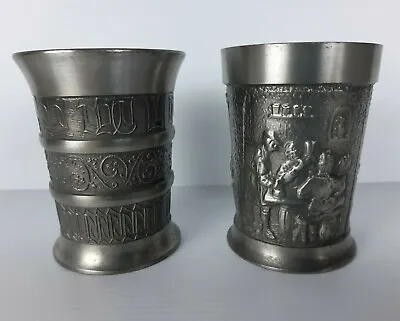 Vintage Grenningloh Goblet Pair Tumbler Goblets Wine Cup Pewter Assorted Designs • $89