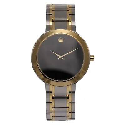 Movado Stiri 40mm Black Dial Two Tone Stainless Steel Men's Watch 0607278 • $250