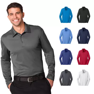 $25.99 • Buy Port Authority K540LS Mens Long Sleeve Polo Silk Touch Performance Sport Golf