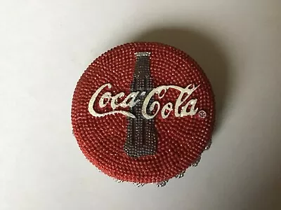 Coca Cola Sparkly Round Fridge Magnet. 6cm Diameter. • £4