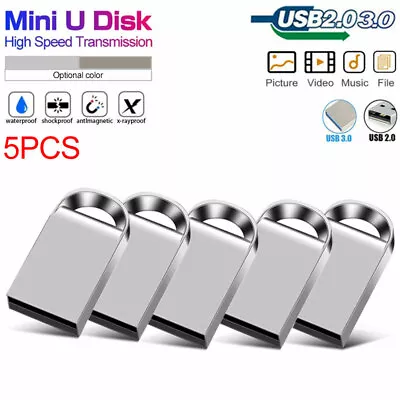 $15.77 • Buy 5 Pcs USB 3.0/2.0 Mini Flash Drive Memory Thumb Stick 64GB 32GB 16GB 8GB U Disk