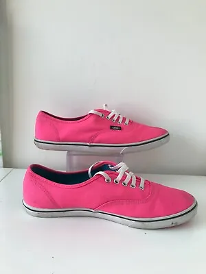 Bright Pink Vans Canvas Shoes Trainers UK 7 US 8 EU 40.5 • £8