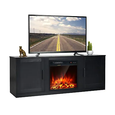 Entertainment Media Center Console Table TV Stand For TVs Up To 65” W/2 Cabinets • £104.95