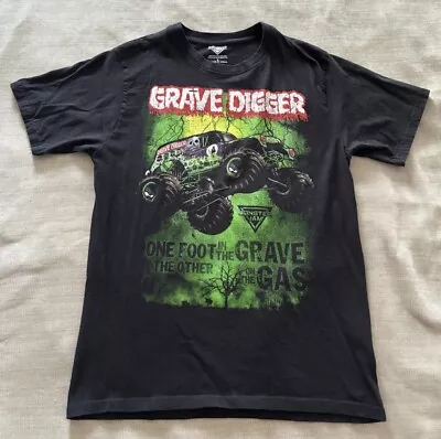 Monster Jam Grave Digger Truck Black Shirt Size Mens Large One Foot In The Grave • $19.99