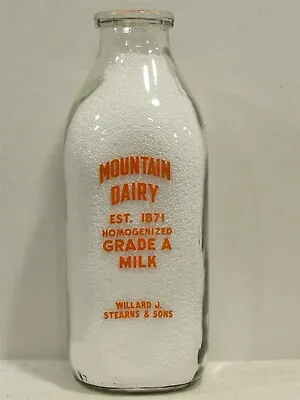 SSPQ Milk Bottle Willard Stearns & Sons Dairy Mansfield Storrs CT TOLLAND COUNTY • $19.99