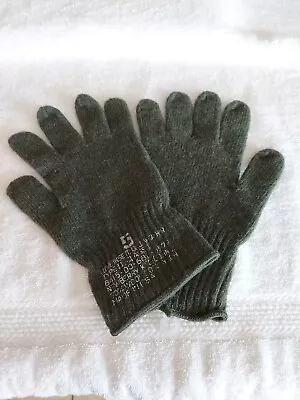 Vintage SIZE 5 US Army Military Style Green Wool Knit Gloves Liners 1 Pair • $12.99