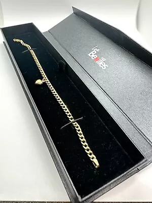 375 Yellow Gold Solid Heart Bracelet 19cm Long 6g With Original Box Love Beville • $385