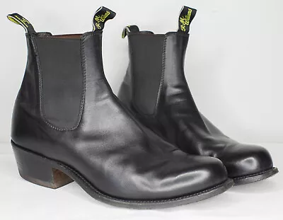 Mens RM Williams Yearling Leather Boots 10G Black Dress Work Shoes Australian Ma • $320